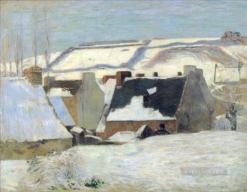 雪の下のポン・タヴァンの効果シーン ポール・ゴーギャン Oil Paintings